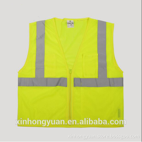 custom mesh multi-pocket safety reflective vests for workers